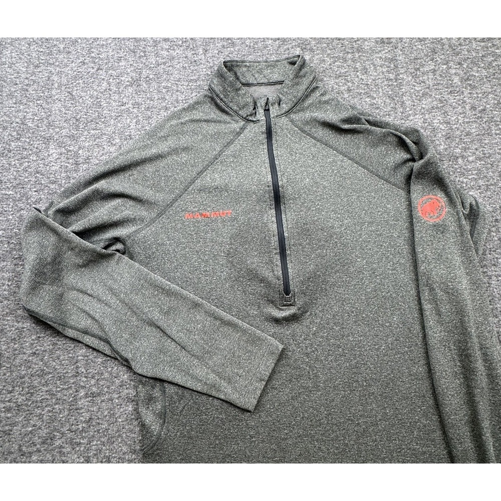 Mammut 1/2 Zip‎ Long Sleeve Outdoor Ski Pullover Polartec SZ M Go Dry Base Wool